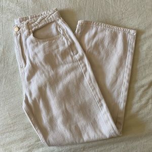 White wide leg jeans